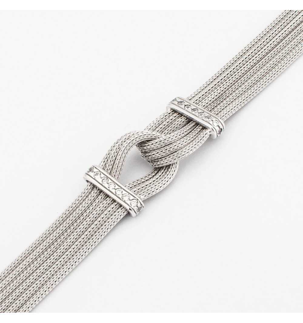 Srebrna bransoleta z sześcioma elegancko przewleczonymi łańcuszkami