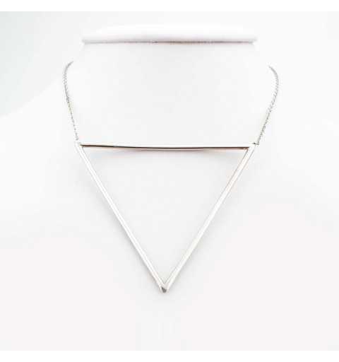 Srebrny naszyjnik z dużym trójkątem
