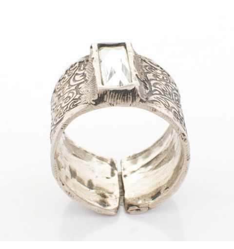 Srebrny pierścionek MOTYLE antyczne srebro oksydowany z Kryształem Swarovskiego "Crystal"