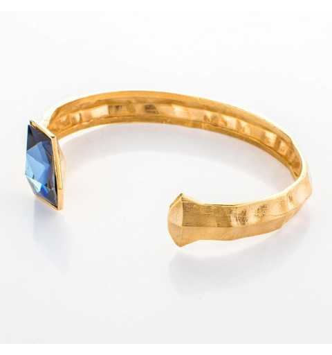 Srebrna bransoletka MOTYLE złocona królewskim złotem 24 k z Kryształem Swarovskiego Crystal Sahara