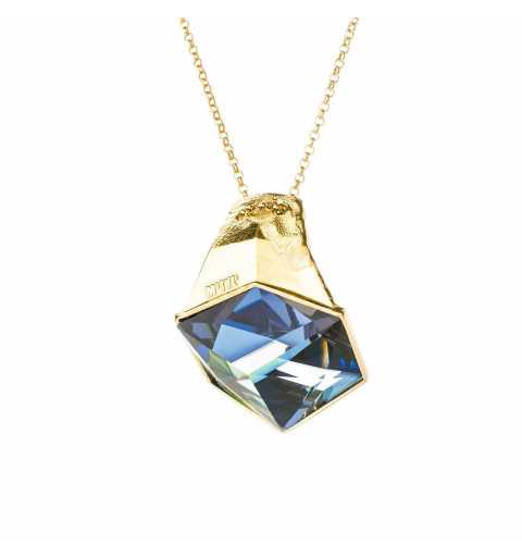 Srebrny naszyjnik MOTYLE złocony królewskim złotem 24 k z Kryształem Swarovskiego Crystal Sahara