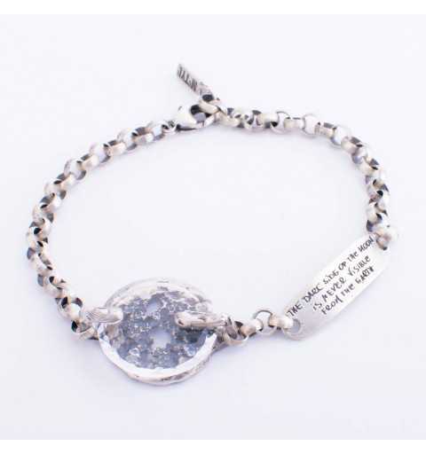 Srebrna bransoletka MOTYLE MS3534 w kolorze antycznego srebra z Kryształem Swarovskiego Crystal