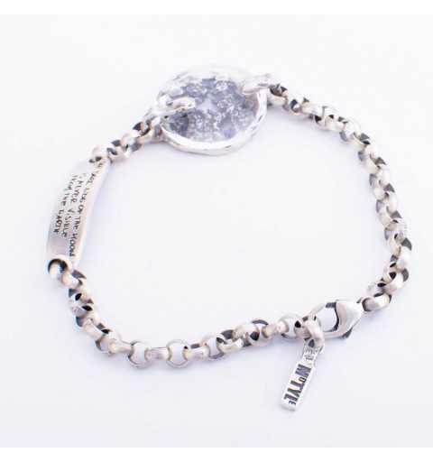Srebrna bransoletka MOTYLE MS3534 w kolorze antycznego srebra z Kryształem Swarovskiego Crystal