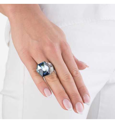 Srebrny pierścionek MOTYLE antyczne srebro oksydowane z Kryształem Swarovskiego Crystal Sahara